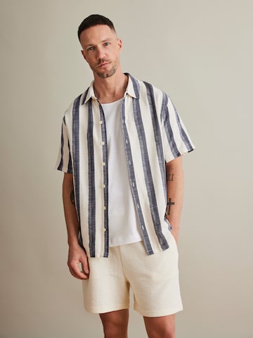 DAN FOX APPAREL Regular fit Button Up Shirt 'Anthony' in Blue: front