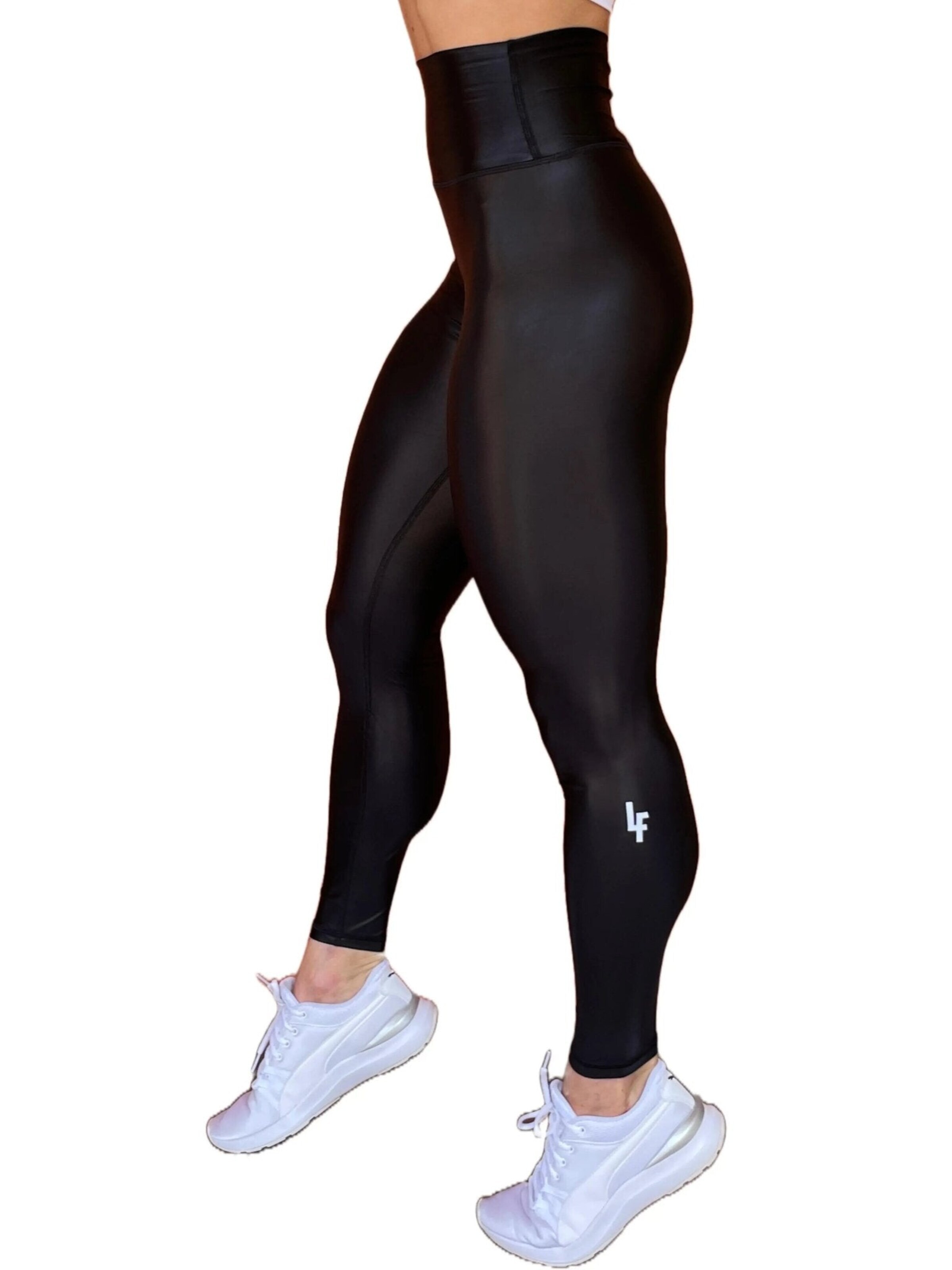 LUXFEEL Skinny Leggings 'High-Waist Pearl Shine Leggings' in Black: front