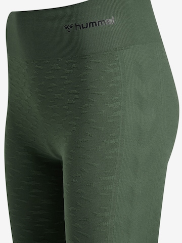 Skinny Pantalon de sport 'Focus Seamless' Hummel en vert