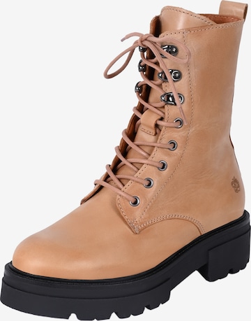 Apple of Eden Lace-Up Ankle Boots 'CASTLE' in Brown: front