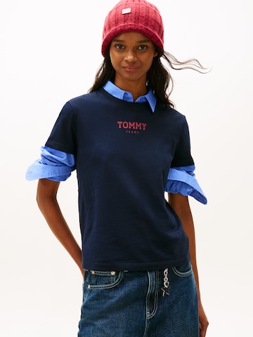 Tricou 'ESSENTIAL' de la Tommy Jeans pe albastru: față