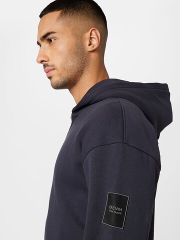 TOM TAILOR DENIM Zip-Up Hoodie in Grey