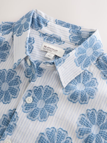 Next Regular fit Button Up Shirt in Blue