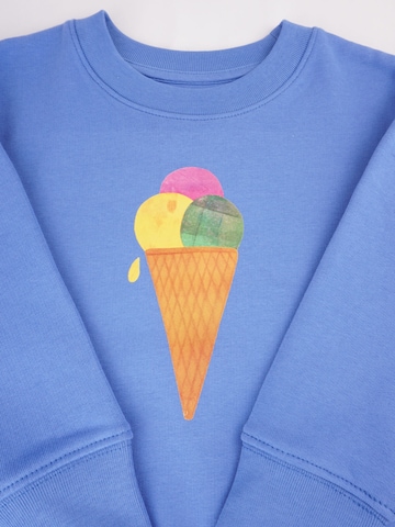MelaDi Pullover 'Meladi Kinder Sweater aus Biobaumwolle - Eiscreme auf Aqua Blue'‌ in Blau