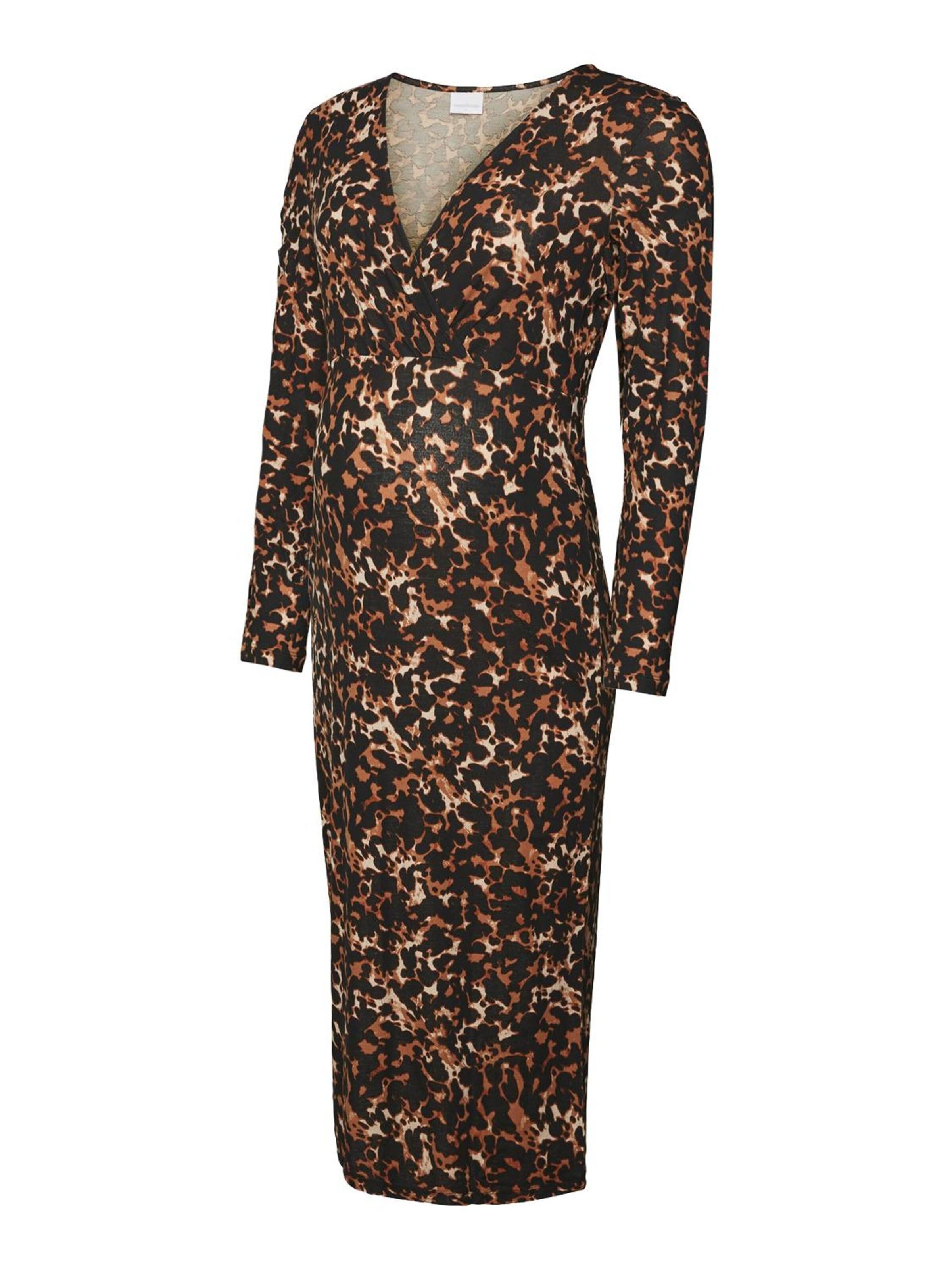 MAMALICIOUS Kleid 'ALVA' in braunmeliert / schwarz, Produktansicht