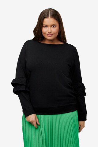 Ulla Popken Sweatshirt in Zwart: voorkant