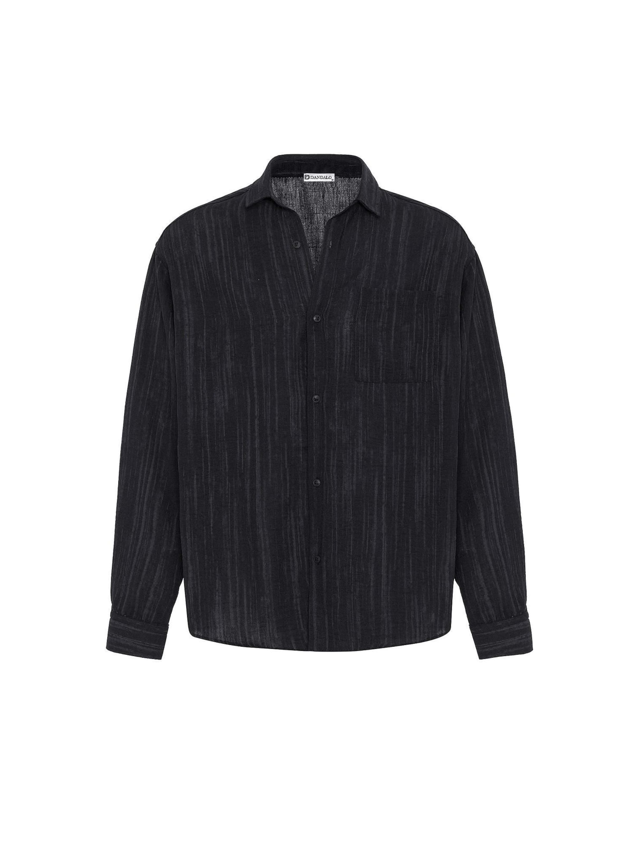 Dandalo Comfort fit Button Up Shirt in Black: front