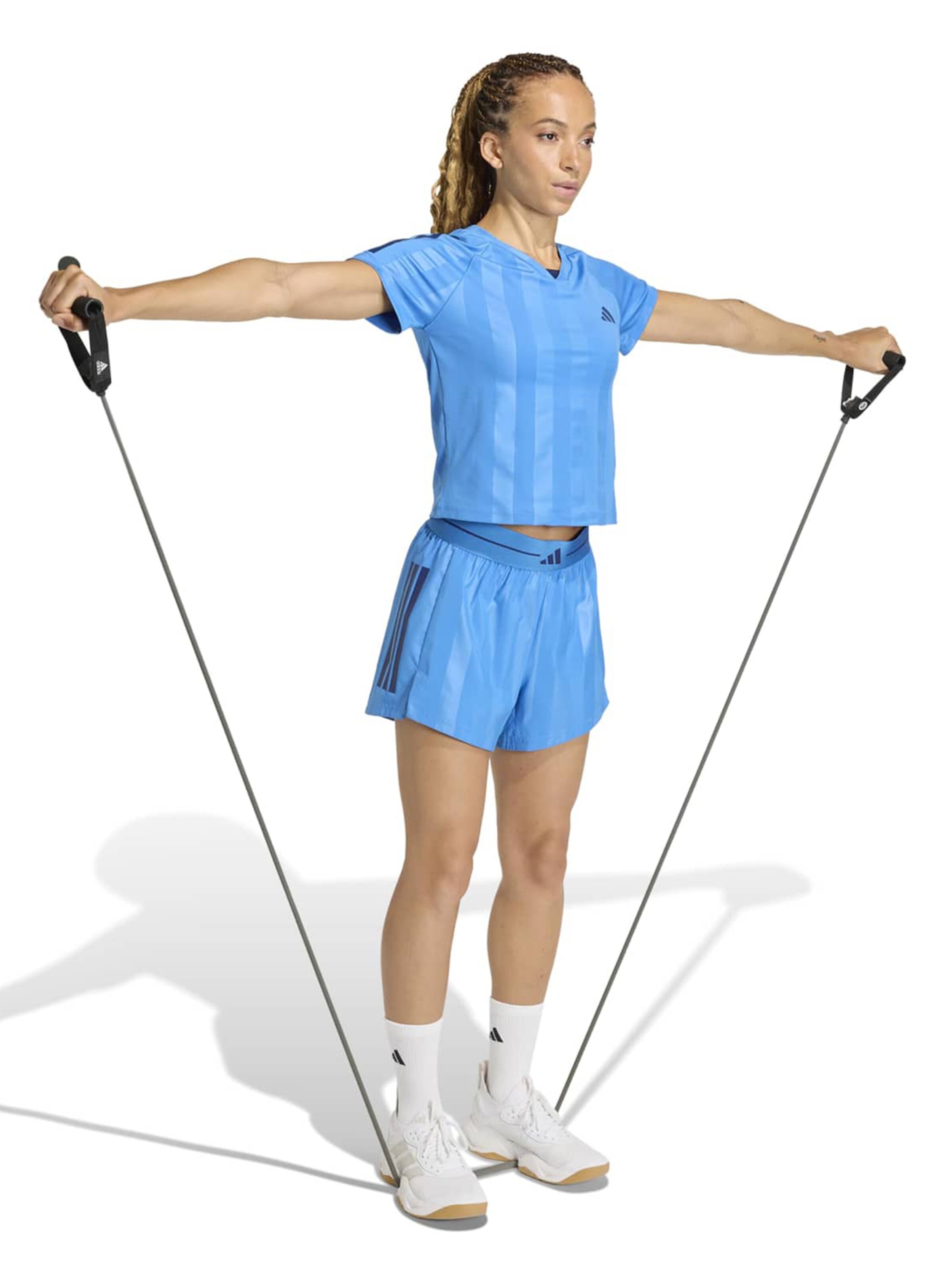 zils ADIDAS PERFORMANCE Vaļīgs piegriezums Sporta bikses 'Q2 HYG': no priekšpuses