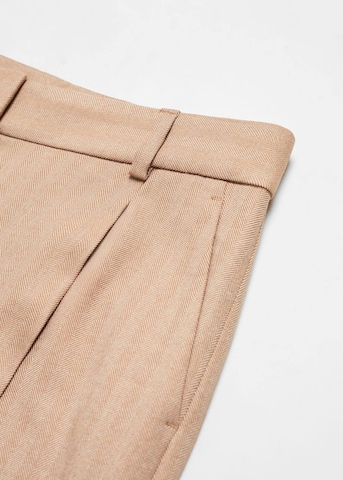 MANGO Wide Leg Bukser med lægfolder 'Hunter' i beige