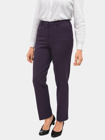 Goldner Regular Pleated Pants in Purple: front