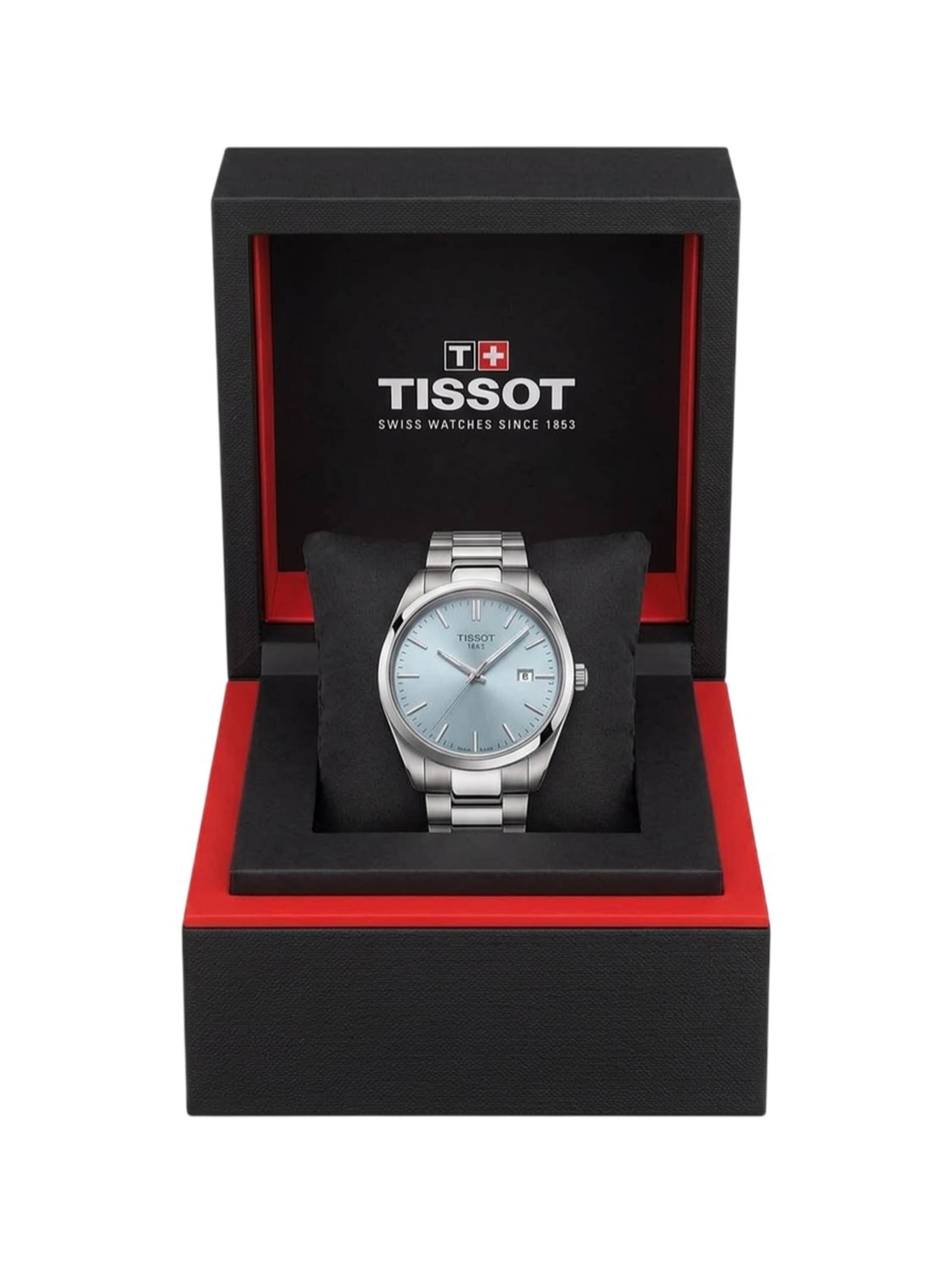 Tissot - Reloj analógico 'Tissot PR 100 40 mm Swiss Made Quarzuhr Eisblau T150.410.11.351.00' en azul