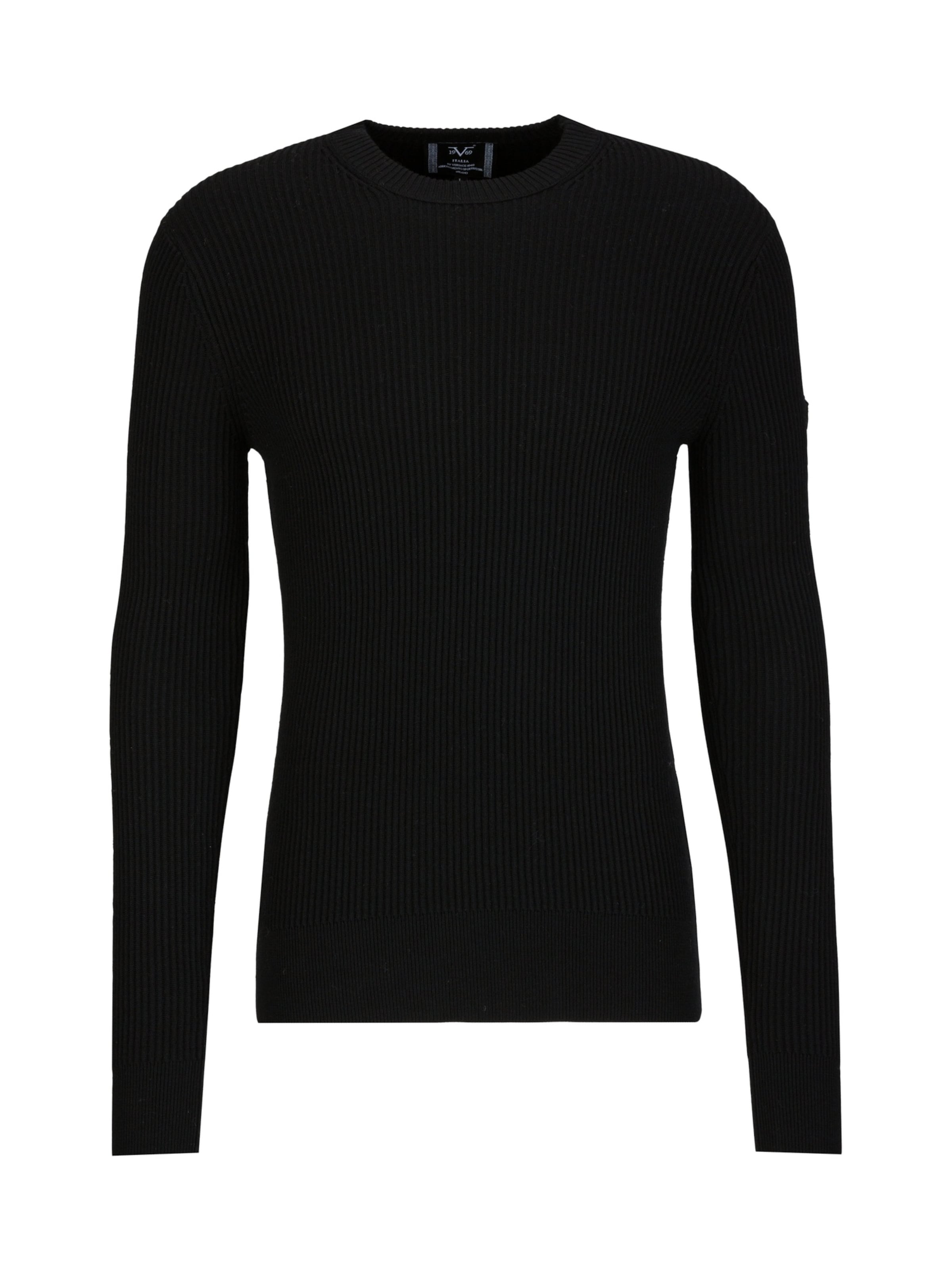 19V69 ITALIA Neulepaita 'Riziero' värissä musta: etupuoli