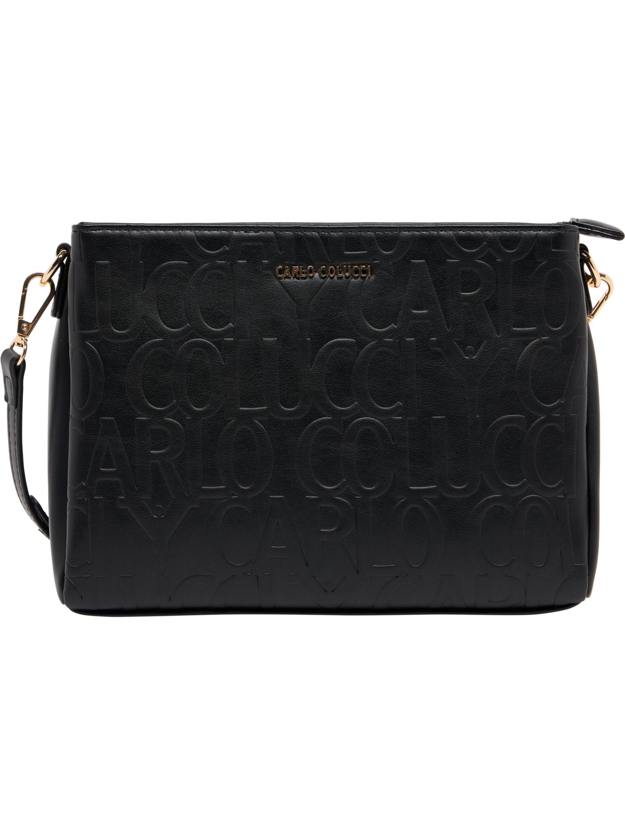 Carlo Colucci Schoudertas 'Fasanelli' in Zwart: voorkant