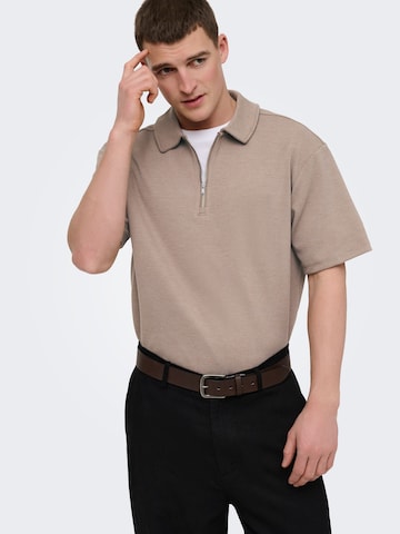T-Shirt 'ONSNEWKODYL' Only & Sons en beige : devant