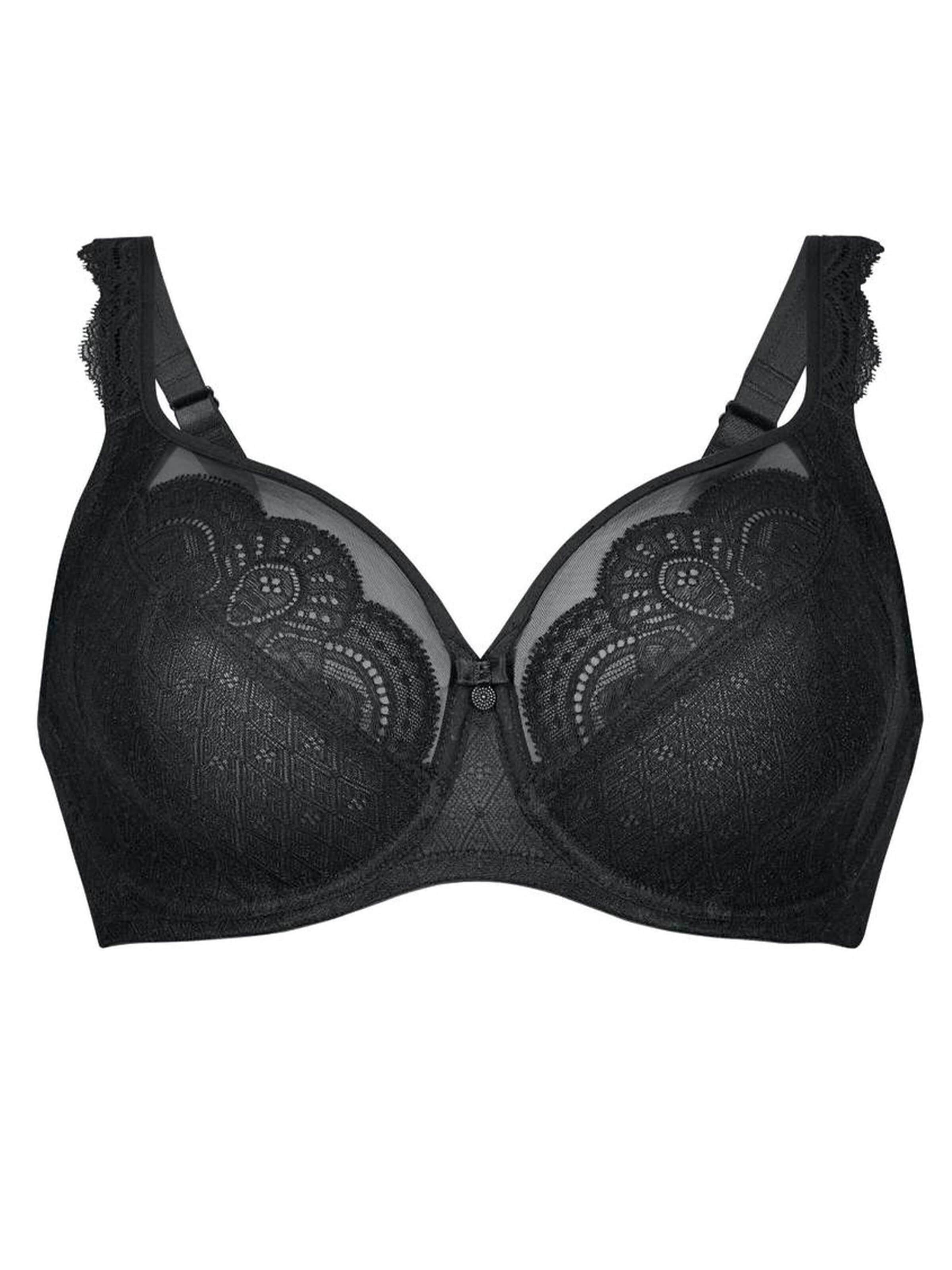 ROSA FAIA Minimiser Bra 'Selma' in Black: front