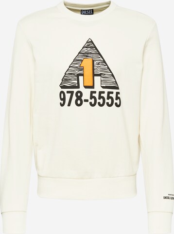 DIESEL Sweatshirt 'GINN' in White: front