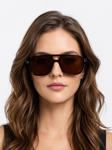Lunettes de soleil 'Pilotenbrille Sonnenbrillen Enkick' VEYREY en marron : devant