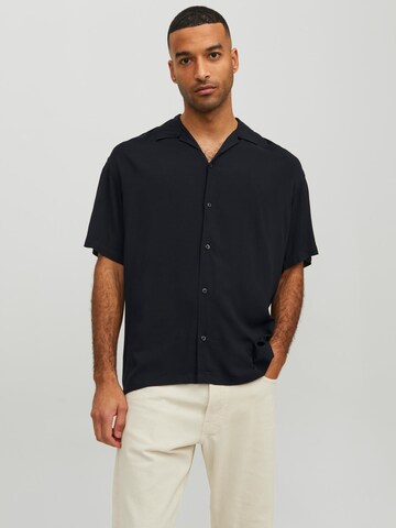 JACK & JONES Comfort fit Button Up Shirt 'Jeff' in Black: front