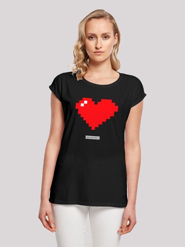 F4NT4STIC Shirt 'Pixel' in Zwart: voorkant