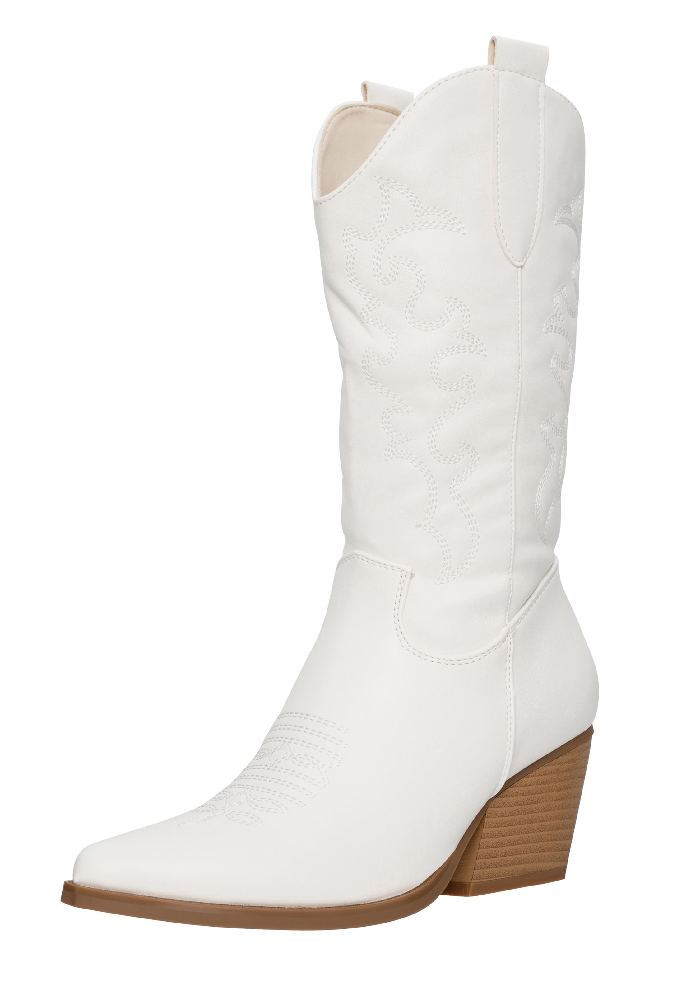 Salinyang Cowboylaarzen in Wit: voorkant