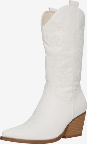 Bottes de cowboy Salinyang en blanc : devant