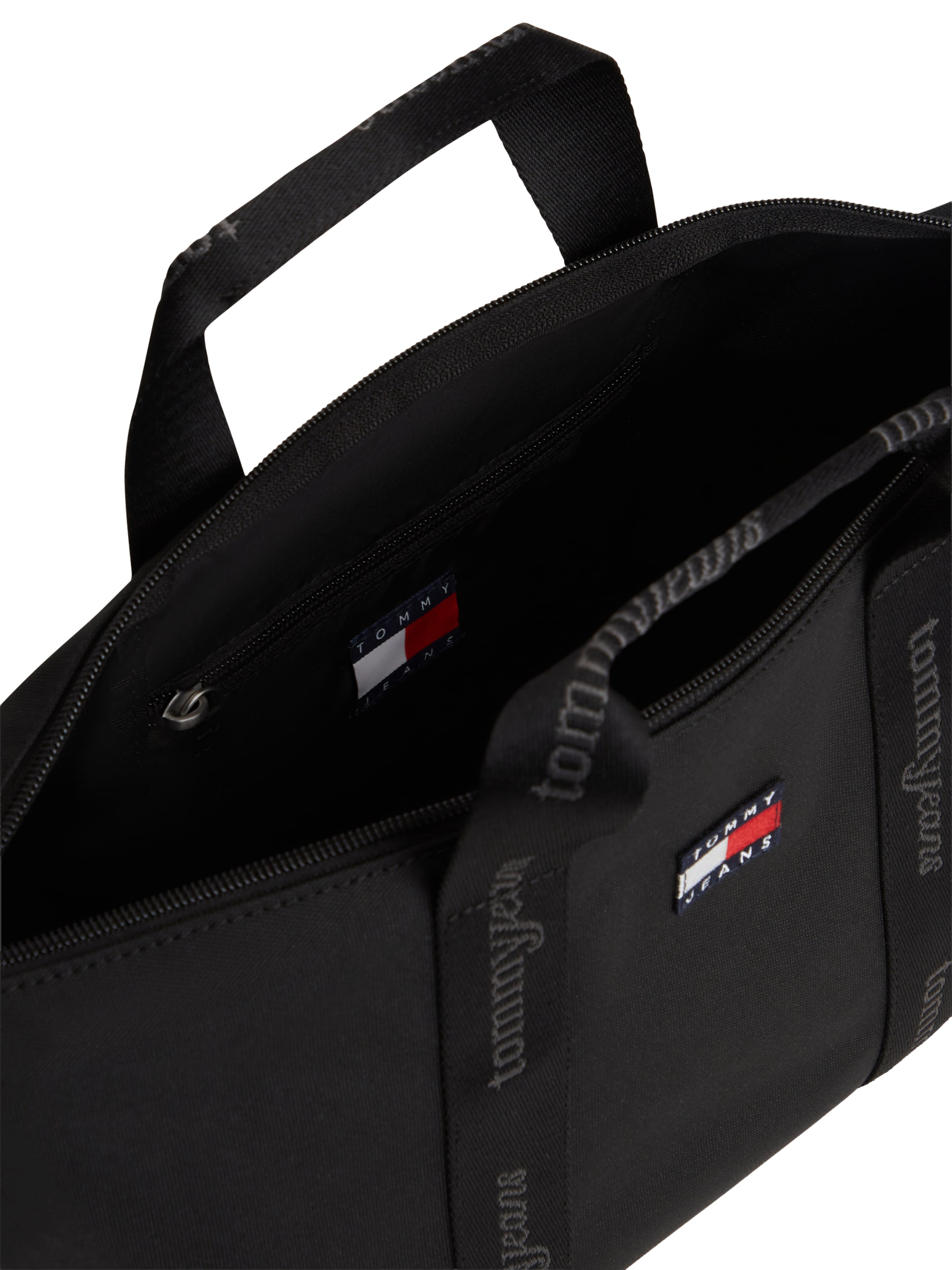 Tommy Jeans - Bolso de mano 'ESS' en negro: arriba