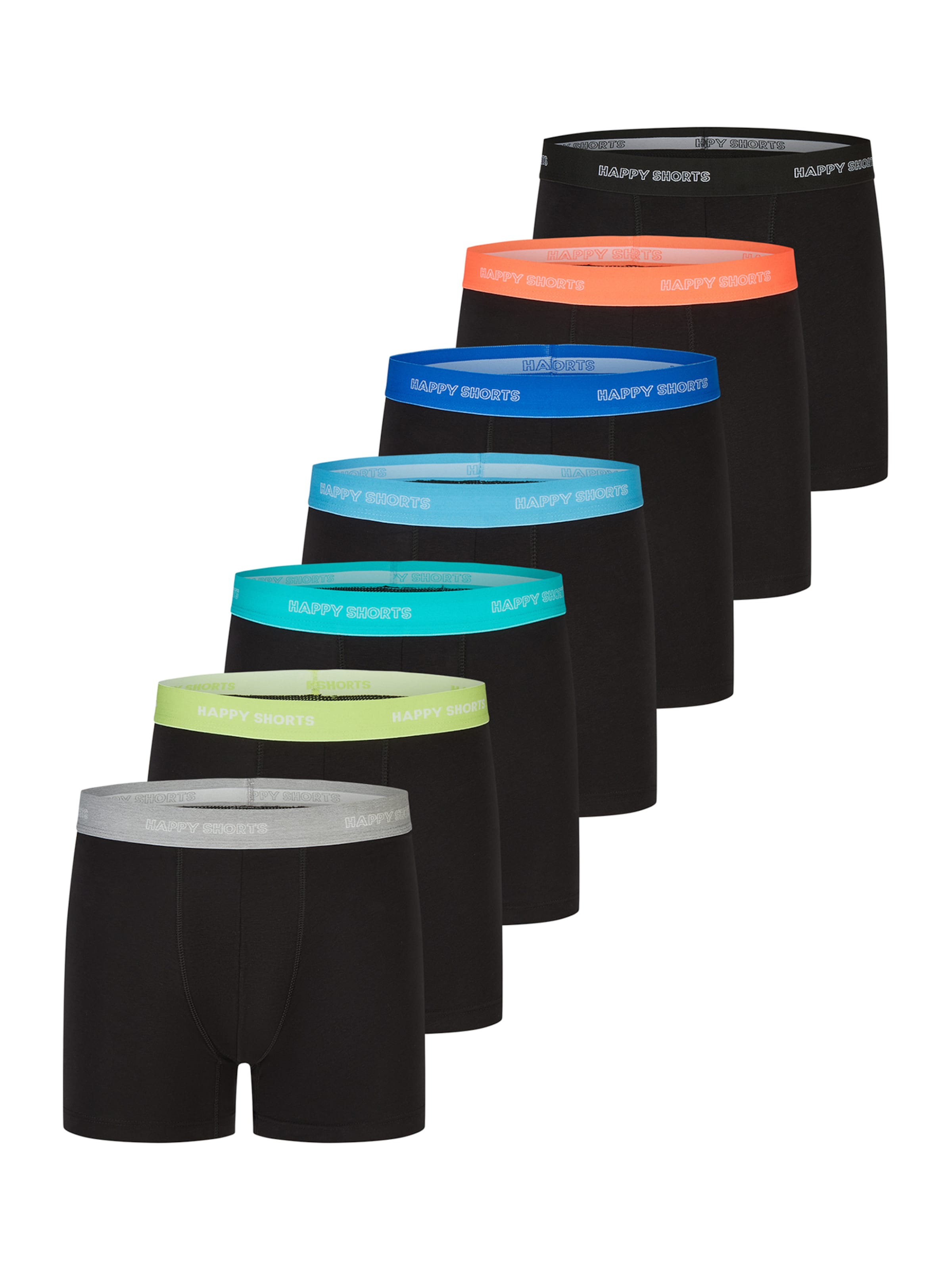 Happy Shorts - Calzoncillo boxer ' Week Mix ' en negro: frente
