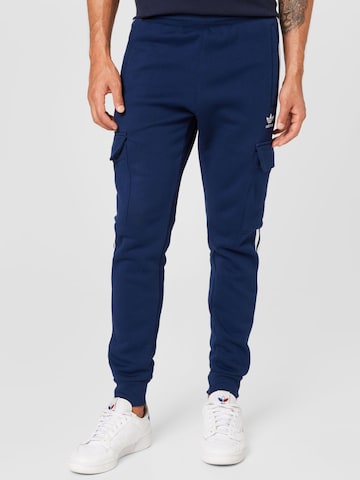 ADIDAS ORIGINALS Tapered Cargobroek 'Adicolor 3-Stripes ' in Blauw: voorkant