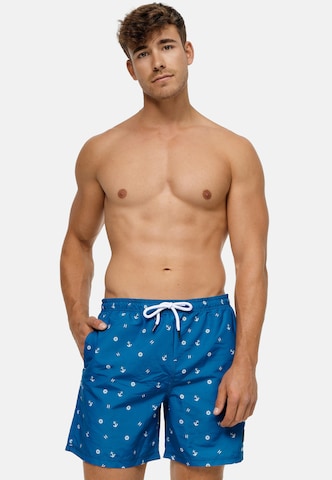 INDICODE JEANS Board Shorts 'Maya' in Blue: front