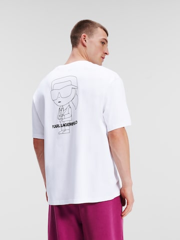 balta Karl Lagerfeld Marškinėliai 'Ikonik'