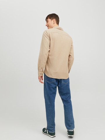 JACK & JONES Slim fit Overhemd 'Classic' in Beige