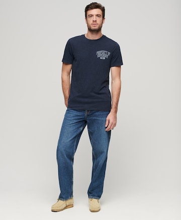 T-Shirt 'Athletic College' Superdry en bleu