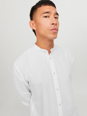 JACK & JONES Comfort fit Button Up Shirt 'Summer Band' in White