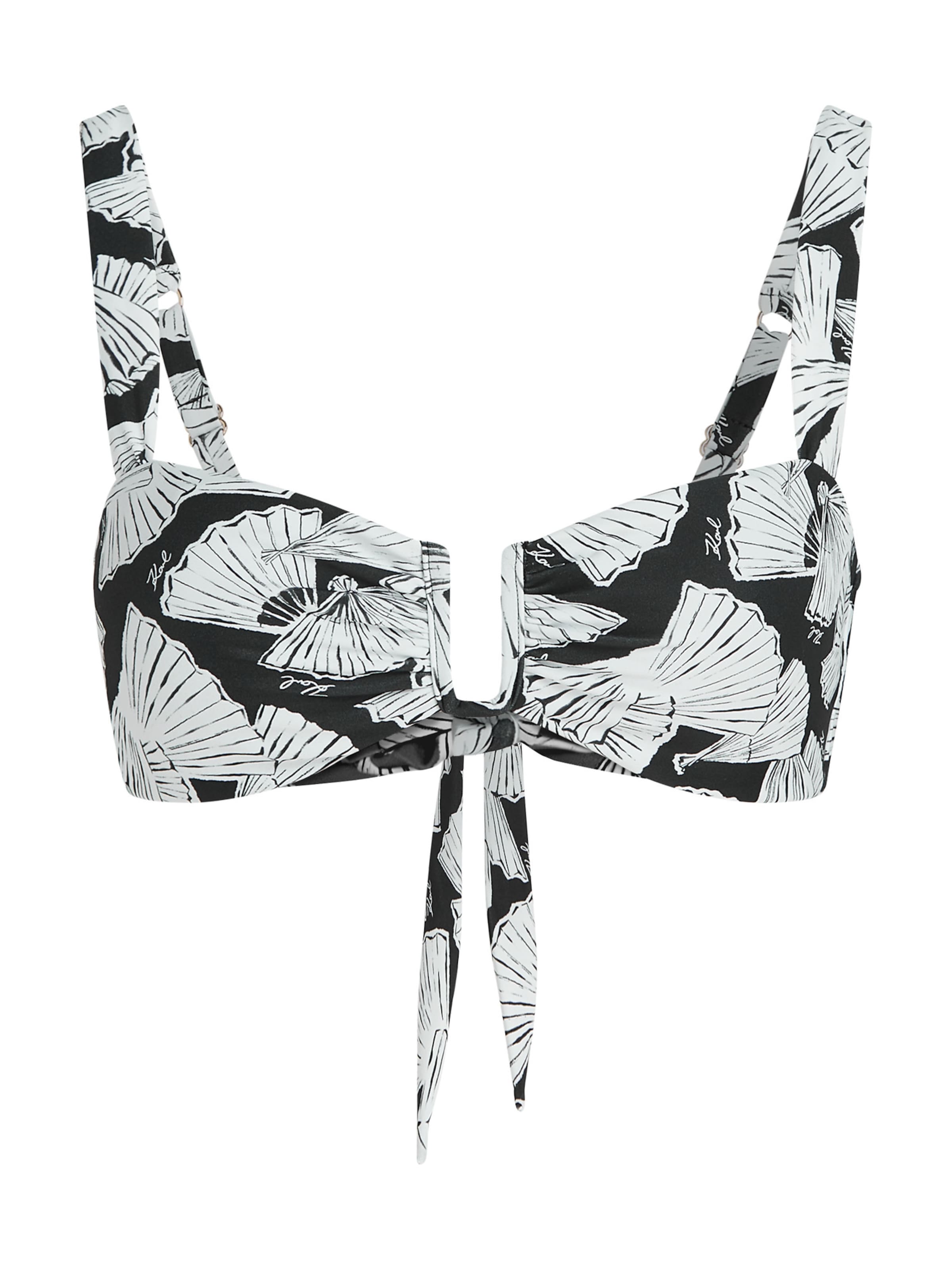 Karl Lagerfeld Σουτιέν για T-Shirt Τοπ μπικίνι σε γκρι: μπροστά