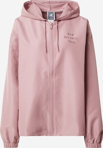 Veste mi-saison 'Iconic Collegiate' new balance en rose : devant