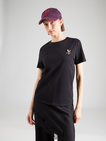 QS T-Shirt in Schwarz: Vorderseite