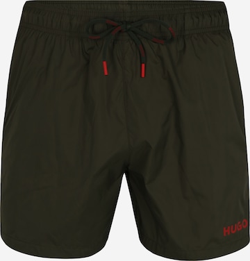 HUGO Red Board Shorts 'HAITI' in Green: front