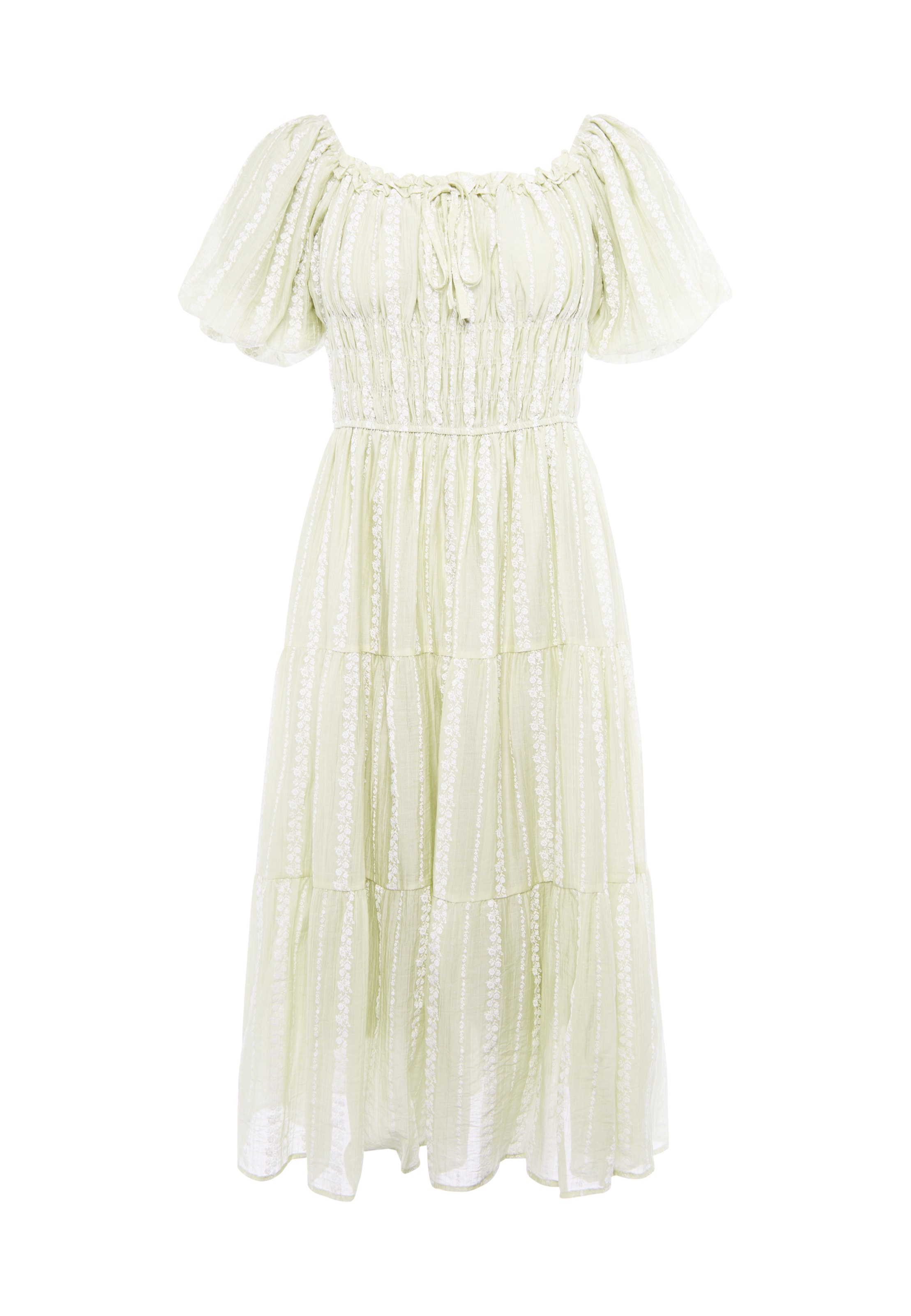 Usha - Vestido em verde: frente