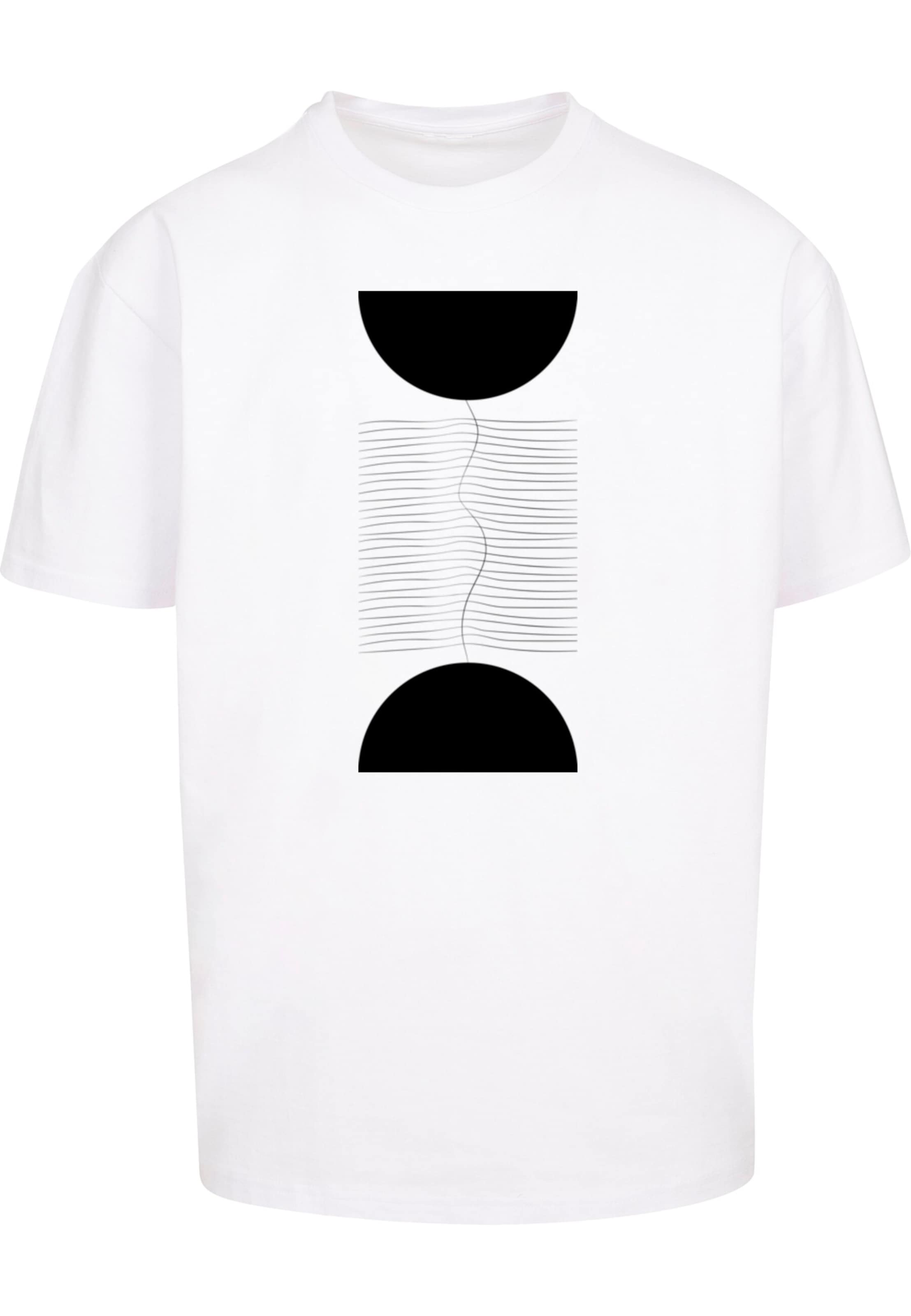 Merchcode Shirt 'Abstract Lines' in Wit: voorkant