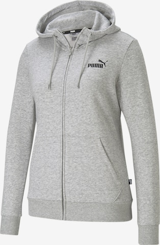 PUMA Athletic Zip-Up Hoodie in Grey: front