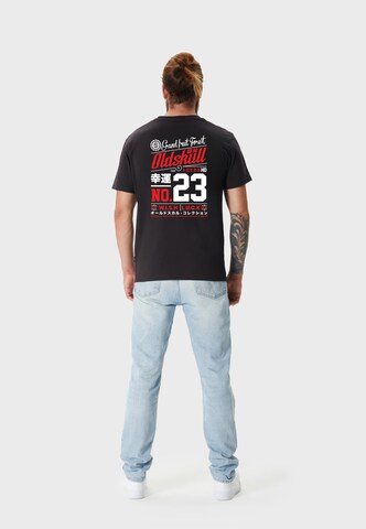 Oldskull T-Shirt 'Retro Legendary' in Schwarz
