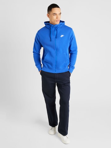 Nike Sportswear Regular Fit Sweatjacke 'CLUB FLEECE' in Blau