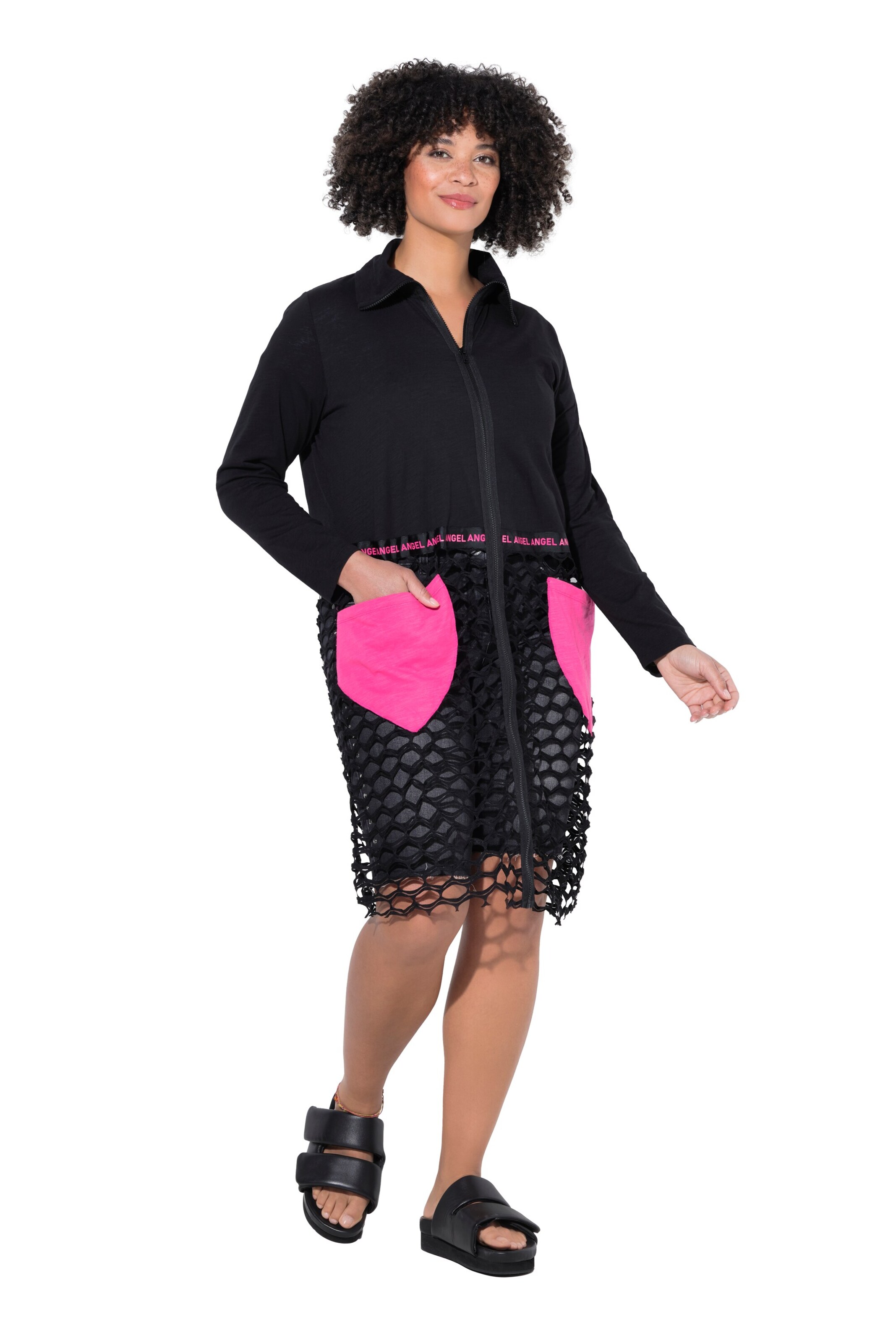 Angel of Style Tussenjas in Zwart: voorkant
