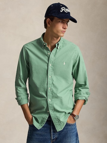 Polo Ralph Lauren Средняя посадка Рубашка в Зеленый: спереди