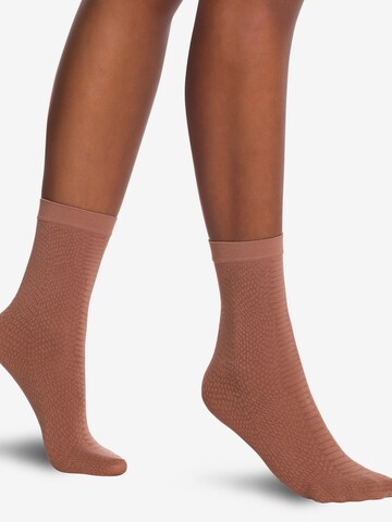 Chaussettes Wolford en marron