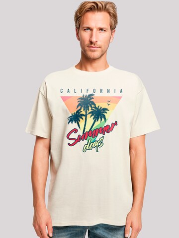F4NT4STIC Shirt 'California Palmen Retro' in Beige: voorkant