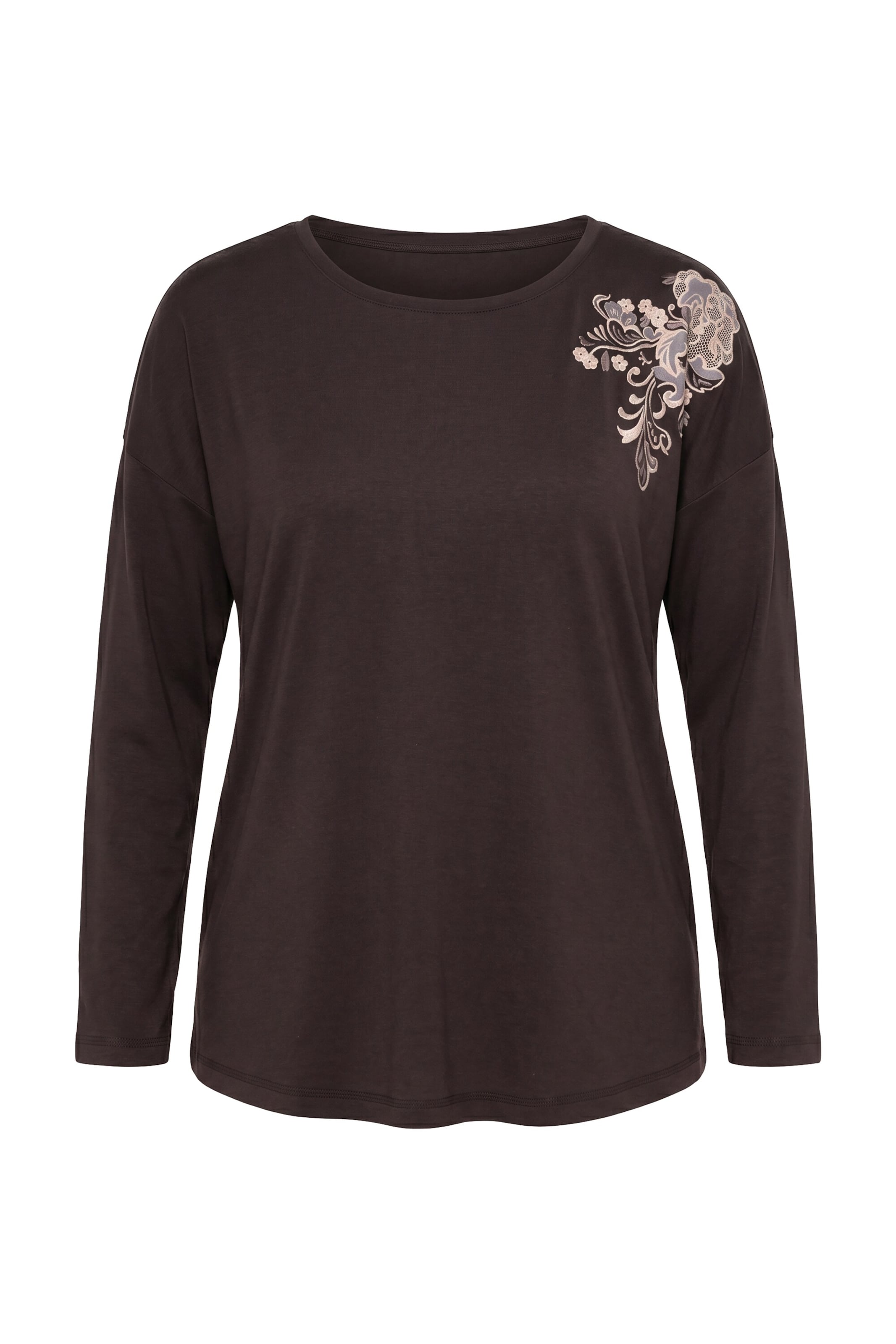 Ulla Popken Shirt in XL-XXL in ecru / schoko, Produktansicht