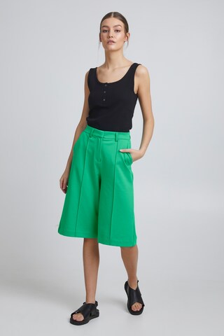 ICHI Wide leg Broek 'MONSE' in Groen