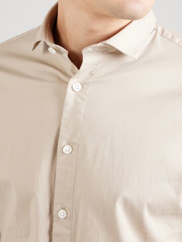 JACK & JONES Slim fit Business shirt 'JPRBLAJAxon' in Beige