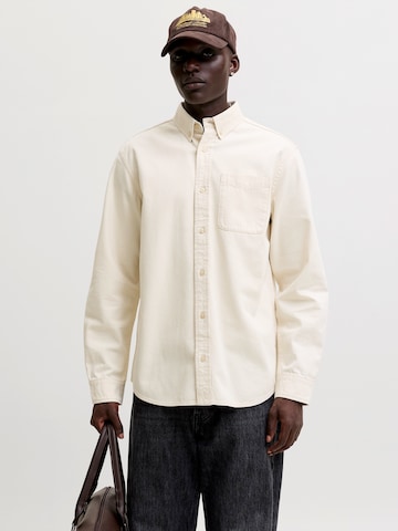 JACK & JONES Regular Fit Hemd 'JJEBROOK' in Beige: Vorderseite